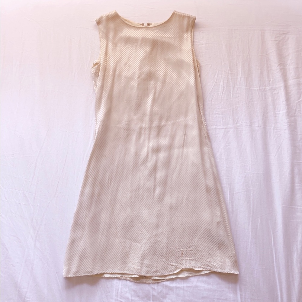 Shimmering Pinstripe Dress in Cream 💛